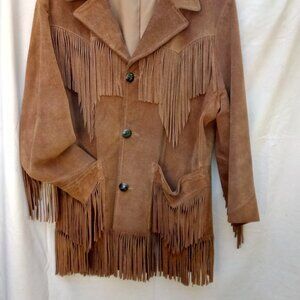 Vintage Pioneer Wear Men's Fringed Suede Jacket